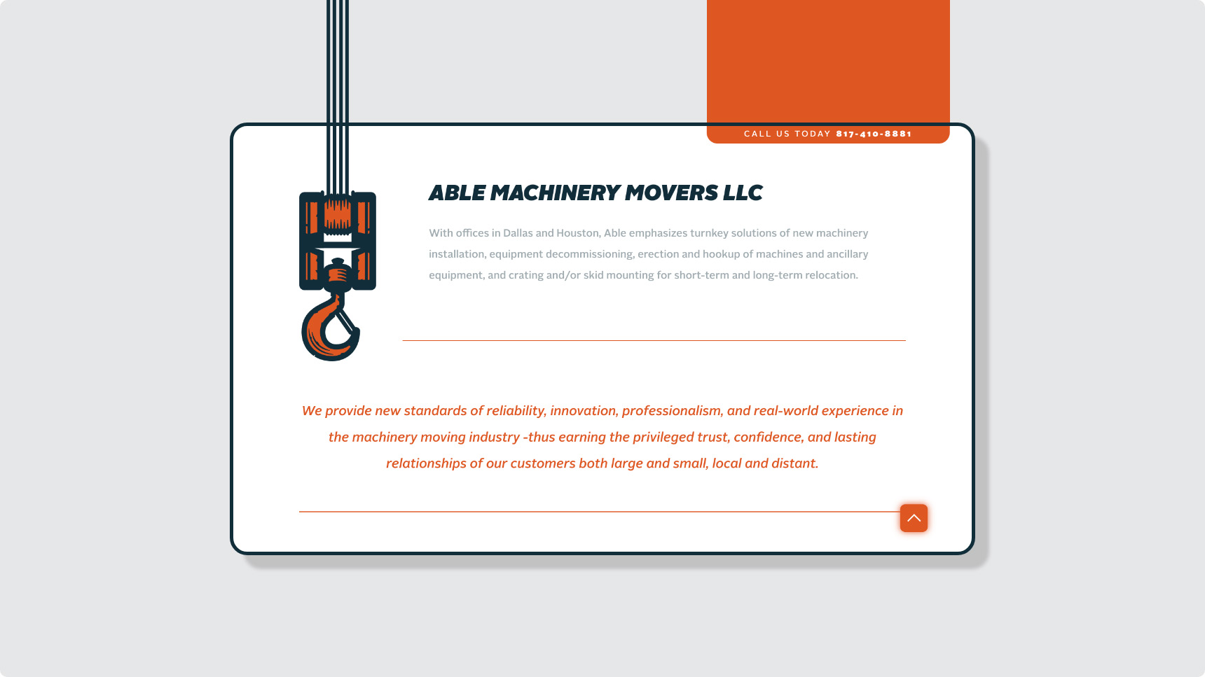 Able Machinery Movers White Unicorn Agency